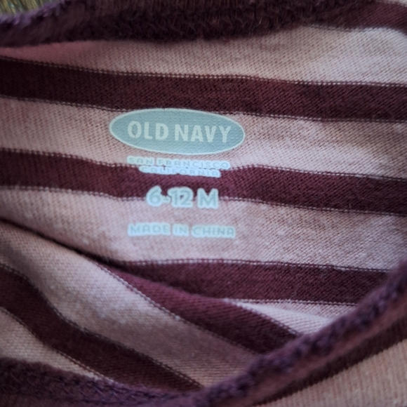 Old Navy Striped Purple Long Sleeve Dress 6-12M - Picture 2 of 2